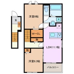 エレガンシアⅡ　Ａの物件間取画像